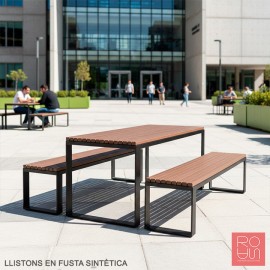 Taula de pícnic en plàstic reciclat per exteriors "Màlaga"